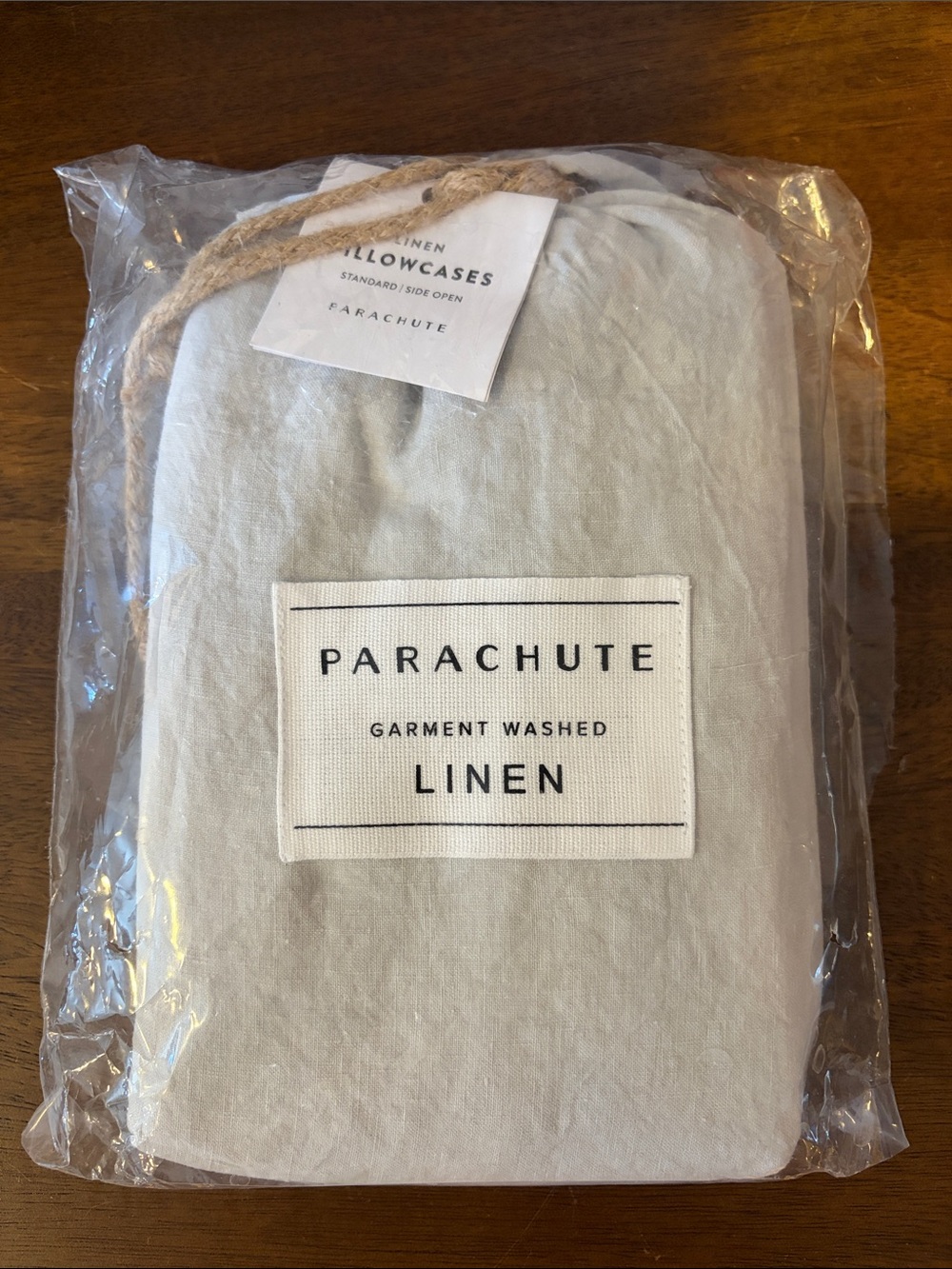 PARACHUTE NWT Set of 2 Garment Washed Linen Pillowcases Standard Grey Light